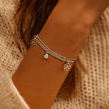 Bracelet "Trèfle Enchanté" - Couleur Or / Argent