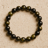 Bracelet "Halo de Lumière" en Obsidienne Dorée