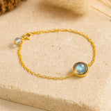 Bracelet Duo "Clarté & Protection" en Labradorite