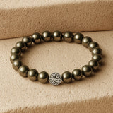 Bracelet Bouclier de Prospérité en Pyrite
