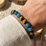 Bracelet "Nouvel Élan" en Apatite & Oeil de Tigre