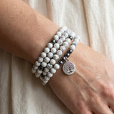Bracelet Mala "Douceur Féminine" en Howlite