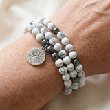 Bracelet Mala "Douceur Féminine" en Howlite