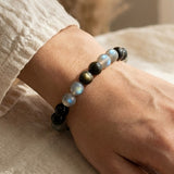 Bracelet "Refuge Spirituel" en Labradorite & Obsidienne Dorée