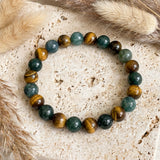 Bracelet "Équilibre & Protection" en Oeil de Tigre & Agate Mousse
