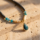 Collier Ras de Cou "Goutte" en Apatite