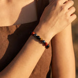 Bracelet "Ancrage & Protection" en Tourmaline, Jaspe Rouge, Hématite & Oeil de Tigre