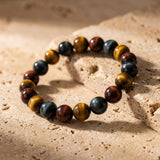 Bracelet "Oeil Multiple" en Oeil de Tigre, Oeil de Taureau & Oeil de Faucon