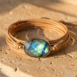 Bracelet "Bouclier de Lumière" en Labradorite