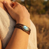 Bracelet "Bouclier de Lumière" en Labradorite