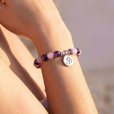 Bracelet "Amour & Spiritualité" en Améthyste & Quartz Rose