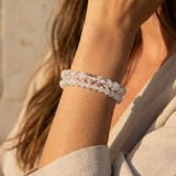 Bracelet "Éclats de Lumière" en Cristal de Roche Craquelé