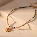 Collier “Aura Viva” en Tourmaline & Rhodonite