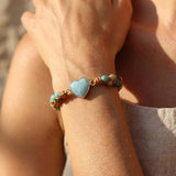 Bracelet Tressé "Cœur" en Amazonite