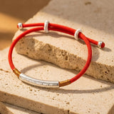 Bracelet Corde Rouge "Mantra" - Porte-Bonheur Symbolique