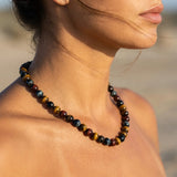 Collier "Oeil Multiple" en Oeil de Tigre, Oeil de Faucon & Oeil de Taureau