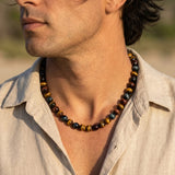 Collier "Oeil Multiple" en Oeil de Tigre, Oeil de Faucon & Oeil de Taureau
