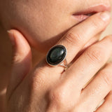 Bague Ajustable "Éveil de L'Âme" en Obsidienne Œil Céleste