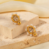 Boucles d'Oreilles Sophistiquées en Or avec Perle