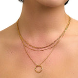 Collier à Cerceau Ouvert à Trois Rangées en Or