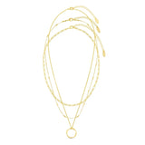 Collier à Cerceau Ouvert à Trois Rangées en Or