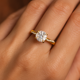 Bague de Fiançailles Plaquée Or avec Cristal