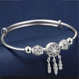 Bracelet Rigide Attrape-Rêves en Argent