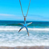 Pendentif Étoile en Bleu et Opale Argent