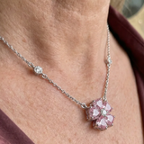 Pendentif en forme de fleur Pétale Doré | Or blanc