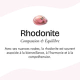Trio de Bracelets "Paix et Equilibre" en Onyx, Quartz Rose & Rhodonite