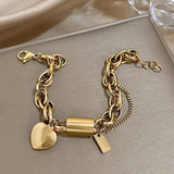 Bracelet épais en cœur en or