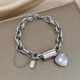 Bracelet épais en cœur en or