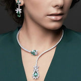 Collier Vintage Fleuraison d'Émeraude