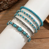 Ensemble de bracelets boho avec perles turquoises