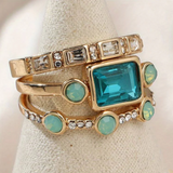Ensemble de Bagues en Cristal Vintage Classique
