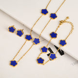 Set Bracelet+Collier+Boucles Trèfle
