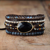 Bracelet Wrap "Symbole de Maîtrise" en Onyx