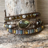 Bracelet Wrap "Protection Symbolique" en Labradorite
