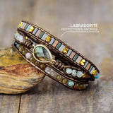Bracelet Wrap "Protection Symbolique" en Labradorite