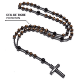 Collier Chapelet "Protection" en Oeil de Tigre