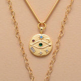 Collier Double Rang "Coeur Protecteur" en Oeil de Tigre