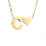 Collier Initial Intemporel avec Pendentif en Cœur