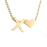 Collier Initial Intemporel avec Pendentif en Cœur