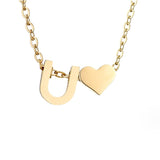 Collier Initial Intemporel avec Pendentif en Cœur