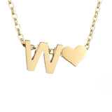Collier Initial Intemporel avec Pendentif en Cœur