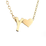 Collier Initial Intemporel avec Pendentif en Cœur