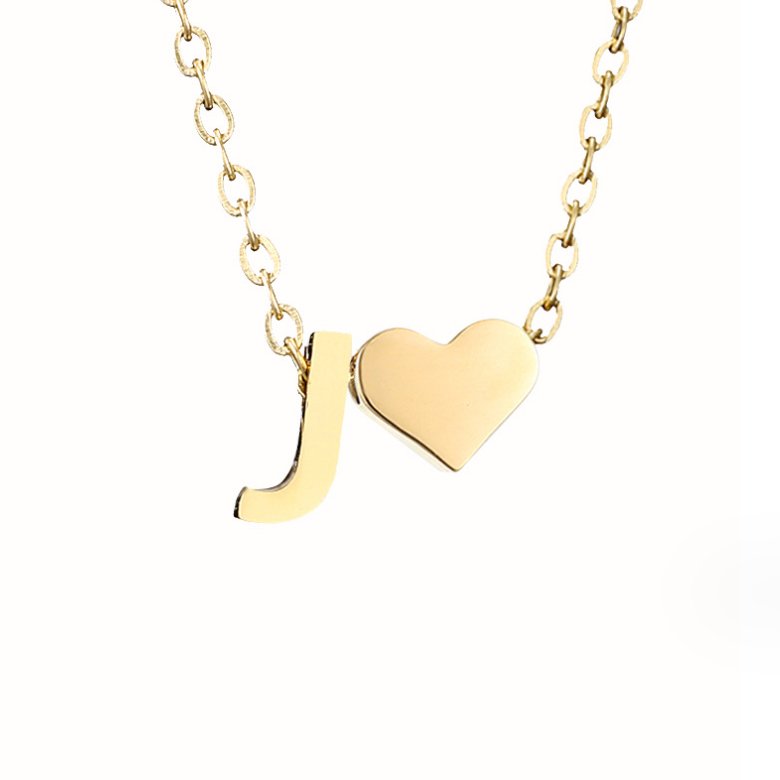 Collier Initial Intemporel avec Pendentif en Cœur