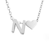 Collier Initial Intemporel avec Pendentif en Cœur