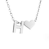 Collier Initial Intemporel avec Pendentif en Cœur