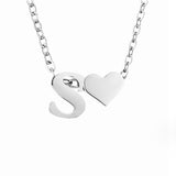 Collier Initial Intemporel avec Pendentif en Cœur